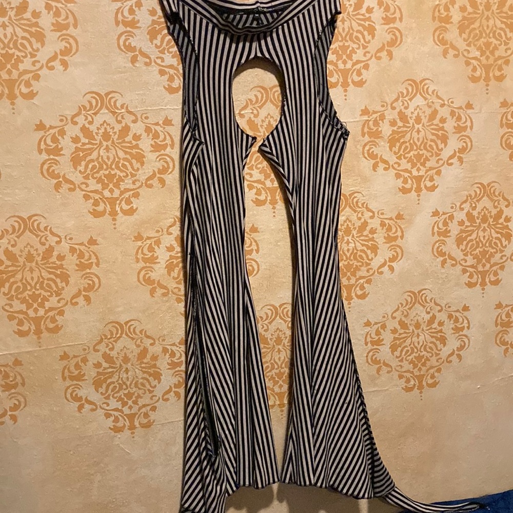 Garter Stripe BellyDance Pants Flare Leg Pirate Circus Burning Man Festival